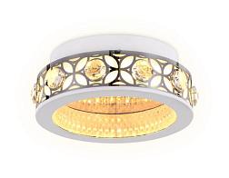 Светильник настенно-потолочный LED с хрусталем FA9420 WH/CH белый/хром 3000K 16W D200*80