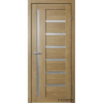 Полотно дверное Fly Doors BARN В4 ПВХ дуб европейский ПО 900мм матовое стекло; Сибирь Профиль