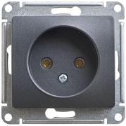 Розетка электрическая Glossa с/у 1-ая антрацит б/з; Schneider Electric, GSL000741