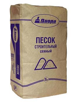 Песок строительный сеяный 25кг; Диола