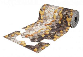 Дорожка DIGITAL PRINT 1,2 м 13 Куб серый с золотом/15 м.п. рул; SHAHINTEX, 820603