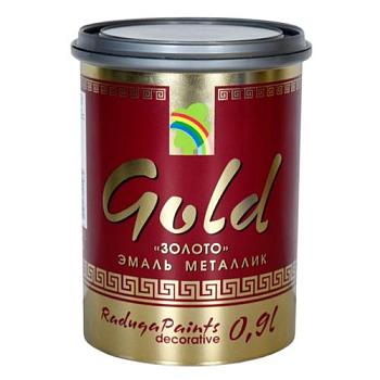 Эмаль декоративная Р 117 металлик золото GOLD 0,45 л; РАДУГА