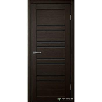 Полотно дверное Fly Doors La Stella эко-шпон 282 дуб мокко черное стекло 800мм; Сибирь Профиль