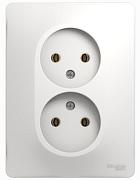 Розетка электрическая Glossa с/у 2-ая белая б/з; Schneider Electric GSL000120