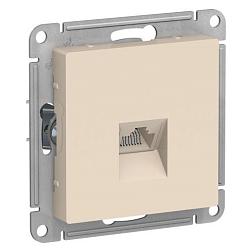 Розетка компьютерная Atlas Design 1-ая RJ45 бежевая; Schneider Electric, ATN000283