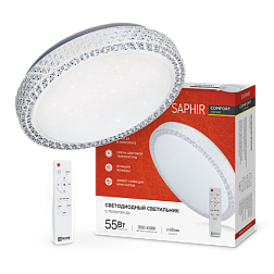 Светильник LED COMFORT SAPHIR настенно-потолочный 55Вт  400х95мм с ПДУ; IN HOME, 4690612034850