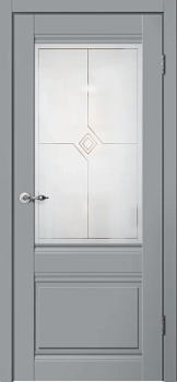 Полотно дверное Fly Doors Estetic E01 эмалит серый ПО 900мм; Сибирь Профиль