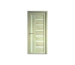 Полотно дверное Фрегат эко-шпон Мадрид лиственница мокко 600мм стекло белое