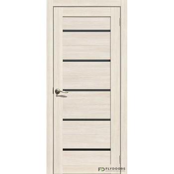 Полотно дверное Fly Doors La Stella эко-шпон 206 ясень снежный черное стекло 800мм; Сибирь Профиль