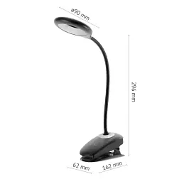 Светильник настольный LED 5Вт CL-05D4A-B 4000К на прищепке сенсорный черный; ФОТОН, 24326