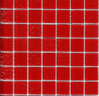 Мозаика стеклянная RED ROSE красный 30х30см (чип 25х25х3,5мм)