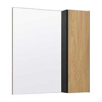 Зеркало-шкаф для ванной комнаты Мальта 70 дуб, черный, правый; 00-00001101