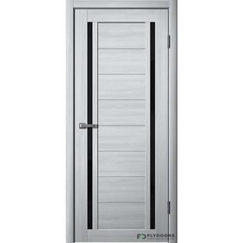 Полотно дверное Fly Doors La Stella эко-шпон 203 ясень пепельный черное стекло 600мм; Сибирь Профиль