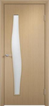 Полотно дверное Fly Doors Волна беленый дуб ПО 900мм стекло матовое; Сибирь Профиль