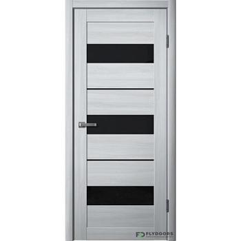 Полотно дверное Fly Doors La Stella эко-шпон 200 ясень пепельный черное стекло 600мм; Сибирь Профиль
